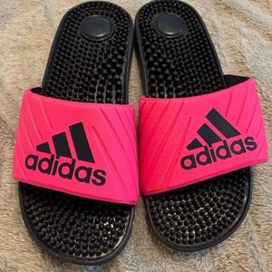 hot pink Adidas slides size 6